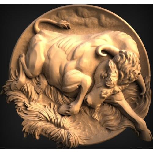 Animal decor round plate 3D STL Model for CNC Router Carving Machine Artcam aspire_Animal round decoration