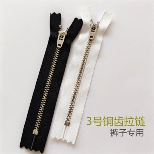 20pcs/lot Ykk Metal Zipper Close End Copper Teeth Jeans Pants Bag Pocket Black White Sewing Accessories