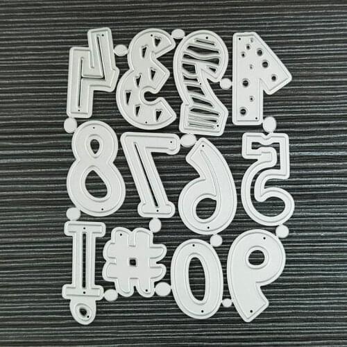 Birthday Party Numbers Cutting Dies Metal Stencil Scrapbooking Album Embossing Card Decorative Number Dies