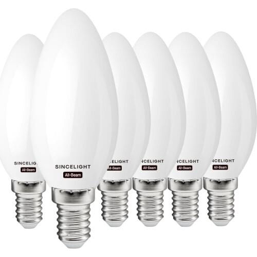 E14,E27 LED Candle Shape Light Bulb With 3W,2700K( B35 / All Beam/ 250Lumens /Non-Dimmable / Small Edison Screw )Pack of 6