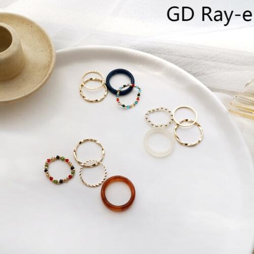 Vintage Four Piece Rings Party Index Finger Rings Simple Beaded Rings Fashion Jewelry for Women 959