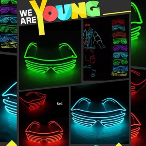 New Products Luminous Glasses LED Gafas Luminous Bril Neon Christmas Luminous Sunglasses Glitter Glass Party Supplies