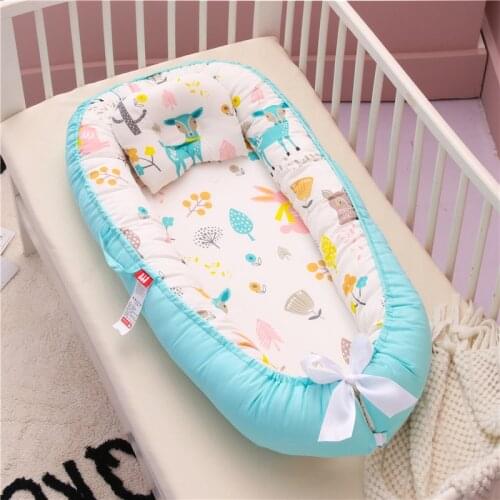 BabyNest Bed Portable Removable Baby Sleep Crib Newborn Protector Cushion Cotton Infant Crib Cradle Babies Cot Bassinet Bumper