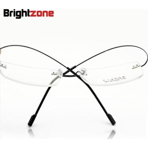 Retail 9 colors fashion rimless glasses frames/fashion memory titanium eyeglasses frames/prescription optical frames