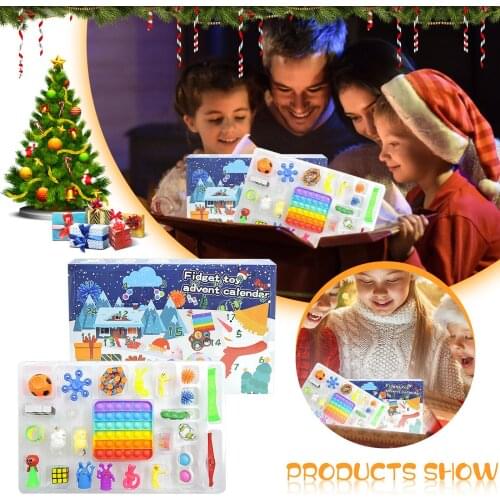 Sensory Fidget Toys Pack Antistress Relief Christmas Push Bubble Anti Stress Toy Set Marble Relief Gift For Adults Girl Children