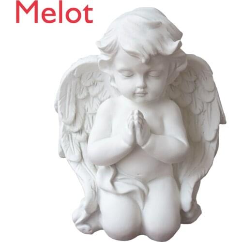 Lovely Angel Plaster Figure Furnishing European-style Creative Children Figure Sculpture New Bookshelf Desktop Sculpture Statue