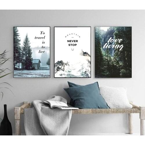 Nordic Decoration Forest Lanscape Wall Art Canvas Poster and Print Canvas Painting Decorative Picture for Living Room Home Décor