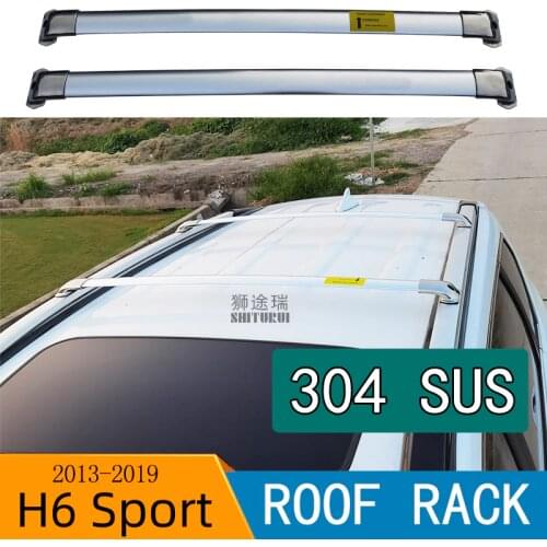 For HAVAL H6 sport 2013-2019 roof bar car special aluminum alloy belt lock Led lamp Roof luggage sus 304 stainless steel