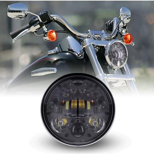 5.75 inch LED Headlight DRL Hi-Lo Beam For Dyna Street Bob Super Wide Glide Low Rider Night Rod Train Softail Deuce Custom