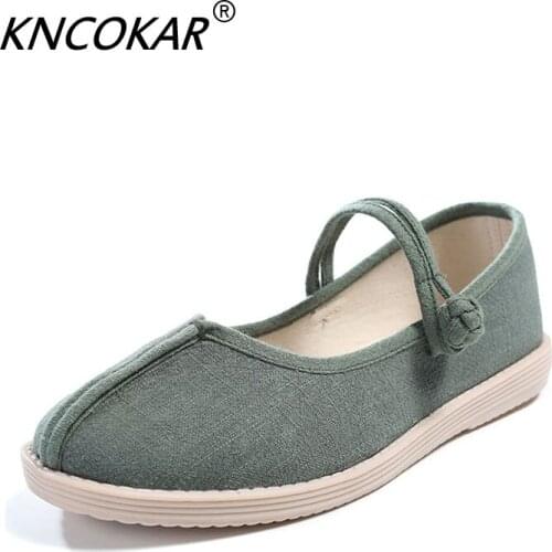 Chinese Shoes Comfortable Women Fabric Flats Traditional Old Peking Flower Canvas Casual Large Size