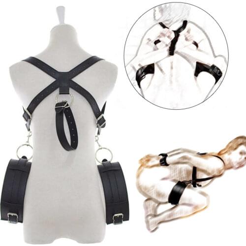 Thigh Restraint Sling Spreader,BDSM Bondage Sex Slave Set,Open Leg Belt Harness with Wrist Cuffs Erotic Adult Sex Toys for Women