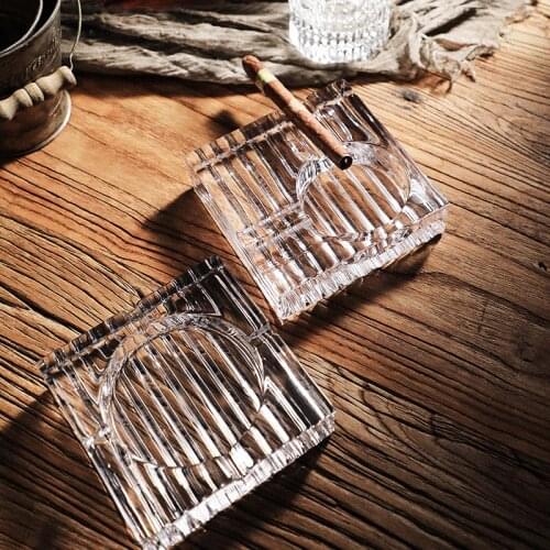 High-End Crystal Glass Home Living Room Fashion Modern Office Stylish and Personalized Commercial Boss Cigar Ashtray
