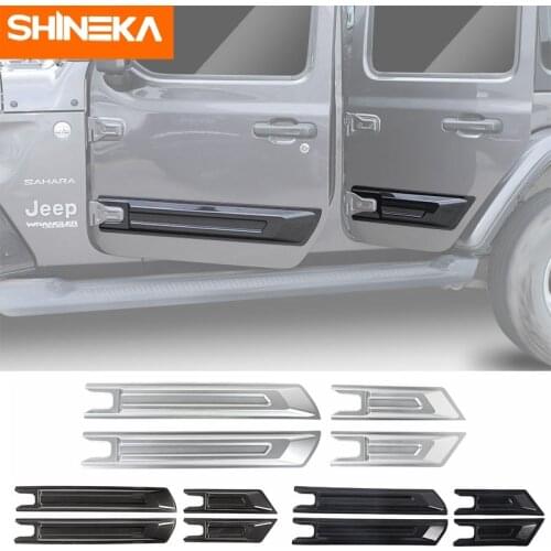 SHINEKA Car Door Anti-scratch Guard Plate Decoration Covers For Jeep Gladiator JT For Jeep Wrangler JL 2018-2021 Accessories