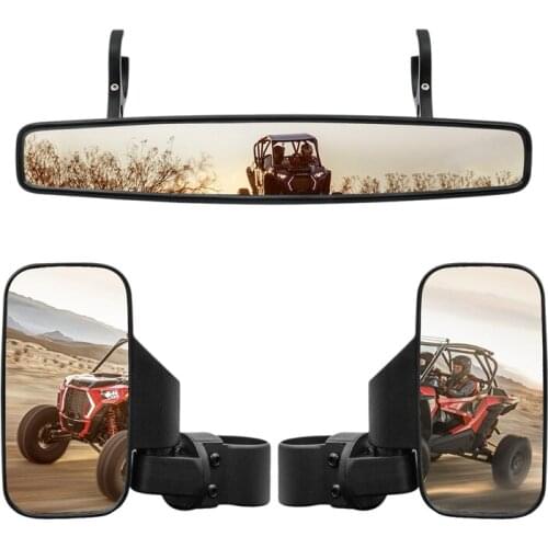 1.75inch UTV Rearview Mirror Side Mirror Accessories Wide Rear View Racing Mirror for ATV Polaris Yamaha