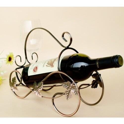 1PC Iron wine rack shelf vintage wine vintage car metal crafts ornaments original design wine holder KI 2056