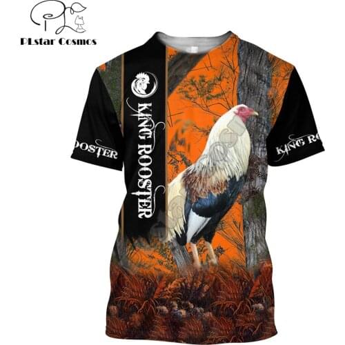 2021 Summer Hipster Men t-shirt Beautiful Rooster Hunting 3D Printed Harajuku Short sleeve T shirt Unisex Casual tops TX0172