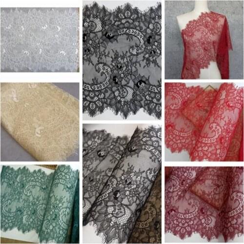 3Meters long 35cm wide Embroidery Double Edging Eyelash Guipure Lace Trimming Bra Wedding Lace Trim French Lace Trim Fabrics DIY