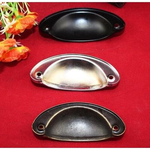 4 colors Vintage Cabinet Knobs and Handles Cupboard Door Cabinet Drawer Furniture Antique Shell Handle