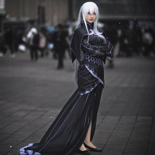Anime Re:Life in a Different World From Zero Echidna Dress Cosplay Costume Women Black Halloween Carnival Outfits Custom Made