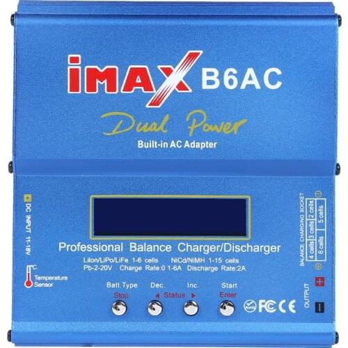 IMAX B6AC 80W RC Lipo NiMh Battery Balance Charger Adapter Input Voltage Monitoring Data Storage wit Power Supply Wire