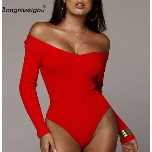 Bangniweigou Bodysuits For Women With Open Shoulders