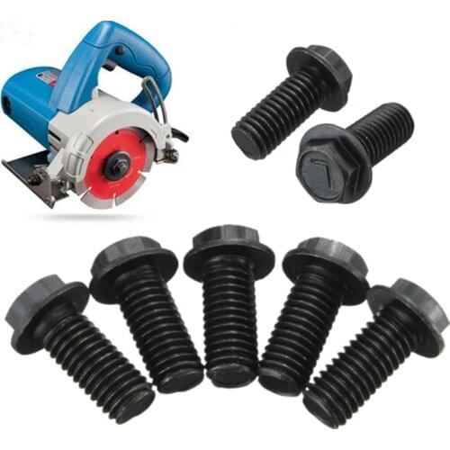 1Pcs Saw Blade Bolt M8 x 18mm Screw Left Hand Thread Black Metal Hex Head Flange Tool Parts