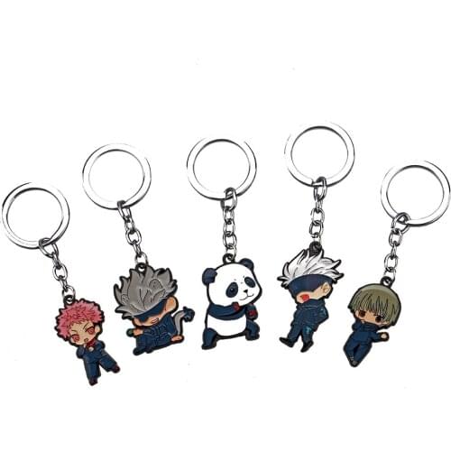 Anime Jujutsu Kaisen Keychain Metal Chaveiro Gojo Satoru Yuji Panda Sukuna Keyrings car Key Chain Jewelry