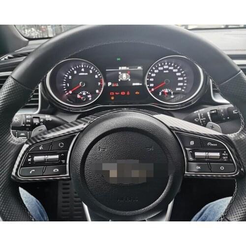 For Kia Forte Cerato k3 2019 2020 Carbon Fiber Steering Wheel Cover Molding Trim Decoration Frame Inner Accessories Car Styling