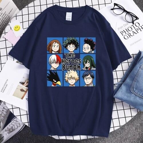 The Heroes Bunch My Hero Academia T Shirts Mens Cartoon Fashion Tshirt Summer 2020 Brand Tops Men Casual Street Tee Shirts