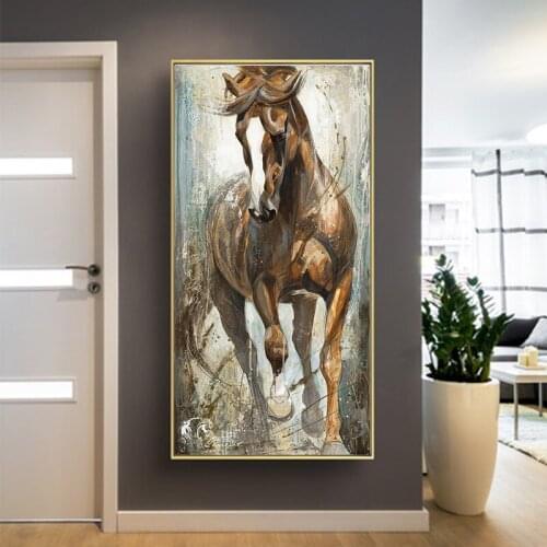 GoldLife Modern Horse Canvas Painting Animals wall art Poster Painting Big Size Canvas Painting for Living Room Frame