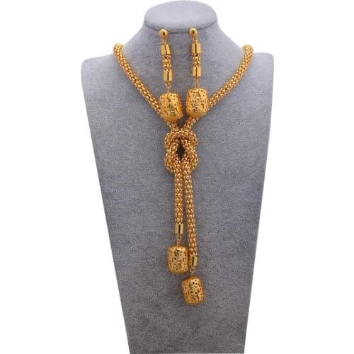 Indian Chokers Wedding Chain Jewelry Sets Gold Color Earrings For Women African/Dubai/Arab /Party Wife Gifts