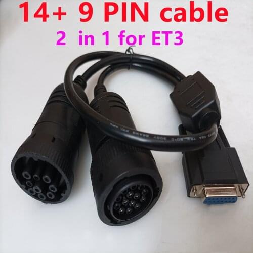 14pin + 9pin 2 in 1 Cable for CAT ET3 ET III 317-7485 (457-6114) ET-3 ET 3 14p and 9p 2 in 1