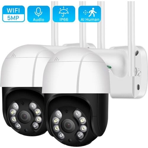 Cloud 5MP PTZ WiFi Camera 2MP AI Human Detection Wifi IP Camera Outdoor 1080P Audio Color Night Vision Video CCTV Surveillance