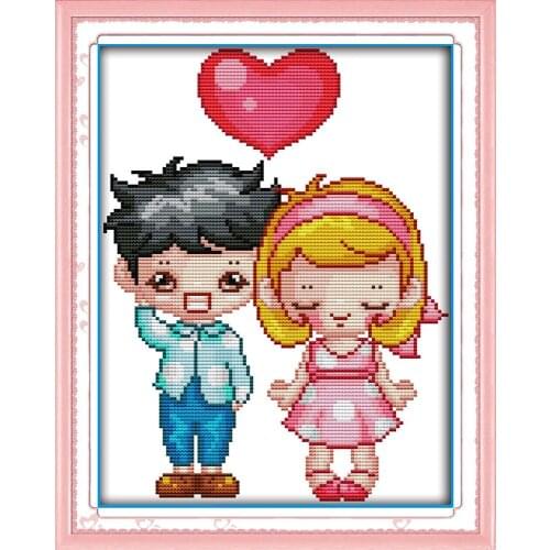 Everlasting Love Closer Hearts Chinese Cross Stitch Kits Ecological Cotton Stamped Printed 11CT DIY Wedding Decoration For Home