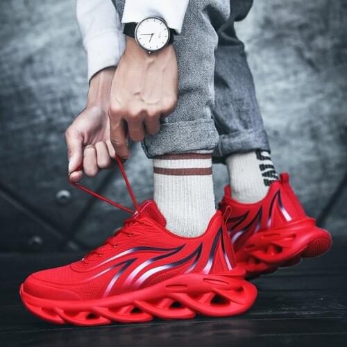 Red Mens Flame Printed Sneakers Lightweight Big Size 46 Casual Men Blade Shoes Breathable Casual Sneakers Men Zapatillas Hombre