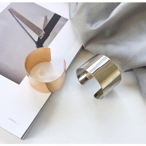 Metallic Fashionable Temperament Bracelet With Smooth and Bright Cuff Party Trendy Jewelry