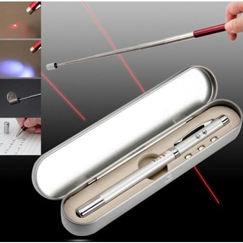 1pcs Multifunction Ballpoint Creative Infrared Telescopic Pointer Pen Fashion Business Office Gift Pencil Case Writing Pen