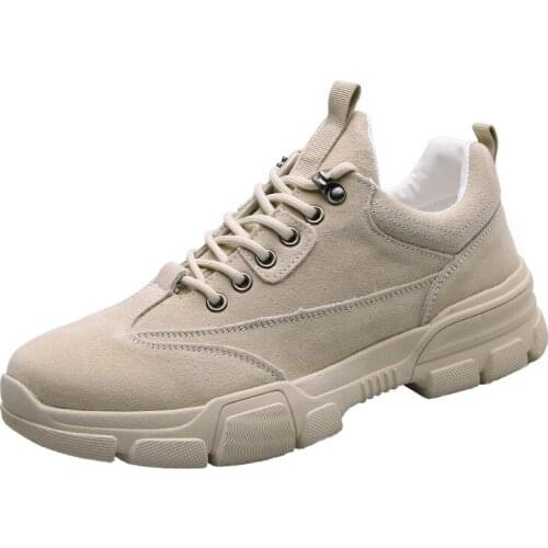 2021 New Men Boots Leather Waterproof Lace Up Military Boots Men Ankle Lightweight Shoes for Men Sneakers Spring Autumn Casual