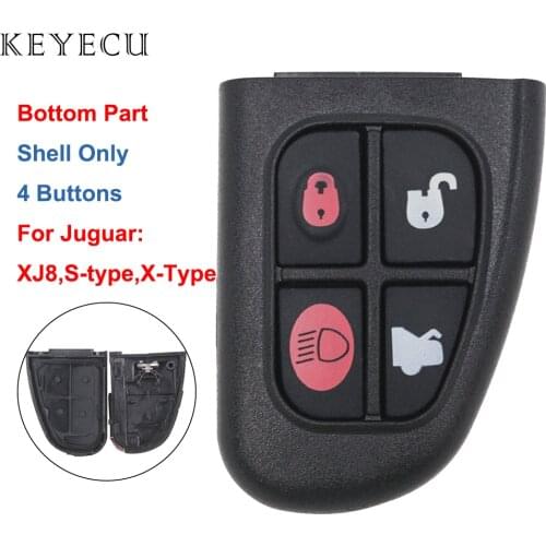 Keyecu Bottom Part Only 4 Buttons Remote Key Shell Case for Jaguar XJ8 S-type X-Type 2002 2003 2004 2005 2006 2007 2008