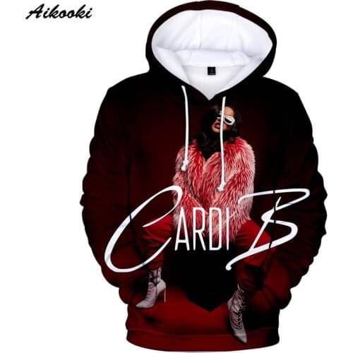 Aikooki new Cardi B Hoodies Men/Women Fashion Hoodie Sweatshirt Spring Hooded Rapper Cardi B Polluvers Famous Star Yellow Design