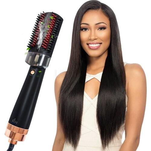 Professional Infrared Steam Hair Dryer Brushes Straightening Curling Iron Hot Air Blower Straightener Comb Styler Smooth Frizz