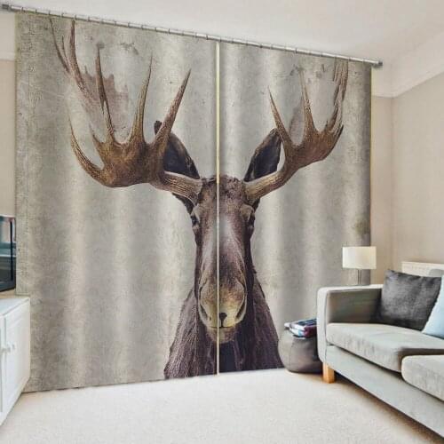 Simple animal curtains Bedroom living room windproof thickening blackout fabric Decoration curtains