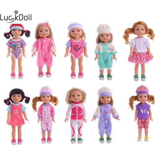 Variety Fashionable Clothes Suit For 14.5inch Doll WellieWishers, Childrens Best Doll Accessories Christmas Gifts