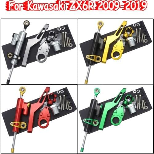 Motorcycle Adjustable Steering Stabilize Damper Bracket Mount kit For Kawasaki ZX6R ZX 6R Moto Steer Support