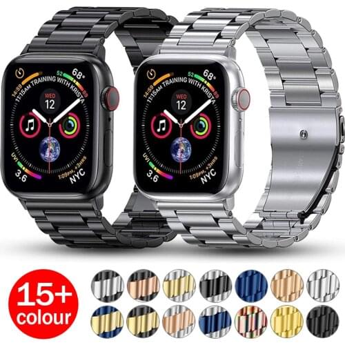 Stainless Steel Strap for Apple Watch Band 6 SE 5 4 3 40mm 44mm Metal 38mm 42mm Replacement Wristband for IWatch Bracelet Loop