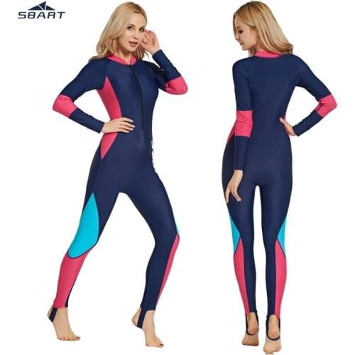 SBART Women Swimsuit Diving Full Body Rash Guards Lycra dry Zipper Surfing Suit long sleeved diving clothes Surfing Wetsuit