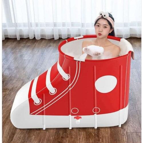 2020 NEW Style Folding Bathtub Shoe Shape Bath Barrel Adult Children Large Thickening Bath Bucket Creative Bath Utensils