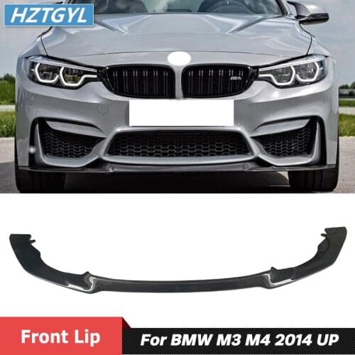 CS Style Carbon Fiber Material Front Bumper Spoiler Lip For BMW M3 F80 M4 F82 F83 Tuning 2014 Up