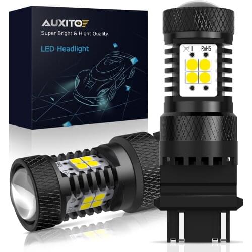 AUXITO 2Pcs T25 P27/7W LED Bulb 3157 3156 3057 3056 P27W LED Bulbs Car Rear Brake Lights Parking Lamp 12V Amber 6000K White Red