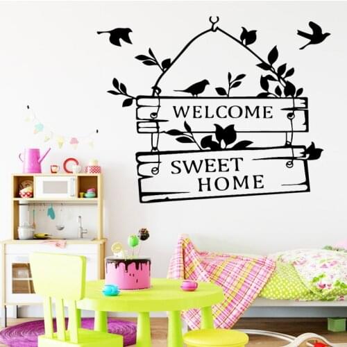 Home Sweet Store Decoration Vinyl Wall Stickers Quote Decal Home Door Rustic Cottage Creative Design for Family House Decor